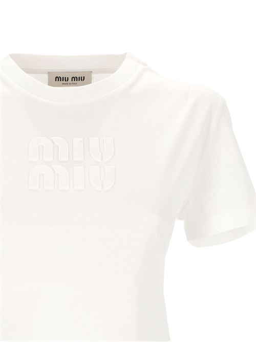 White cotton top MIU MIU | MJN483S-2321YXTF0009